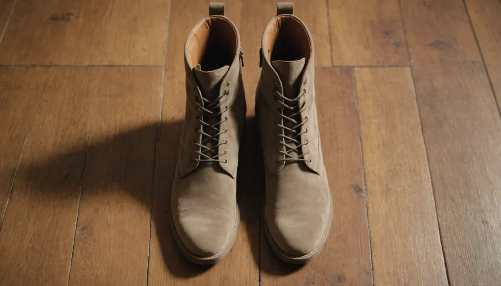bottes plates en daim